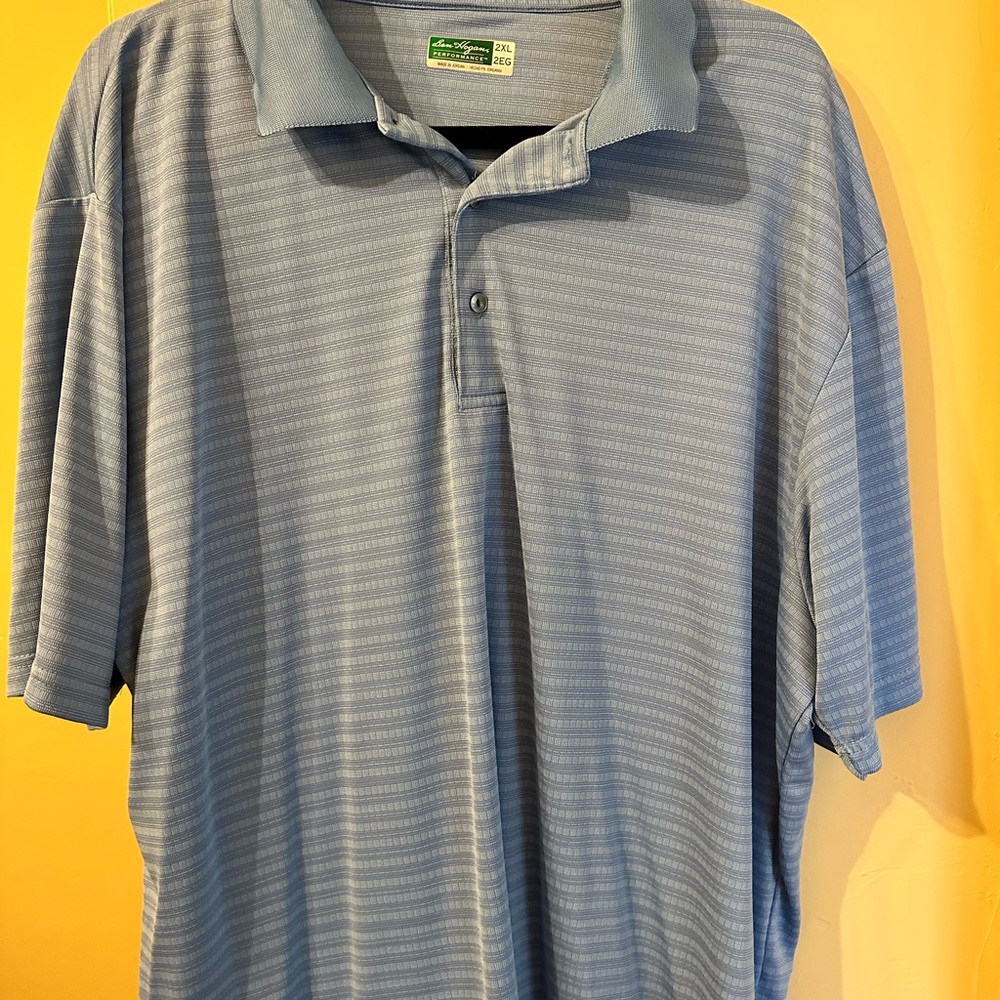 Blue striped Ben Hogan golf shirt